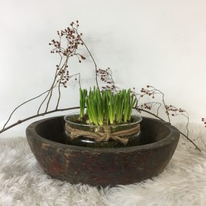 Oude houten schaal groot