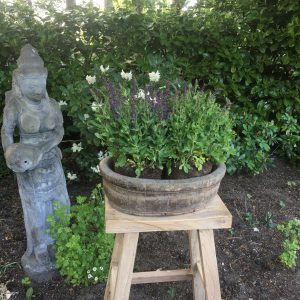 Ovale lage houten bak